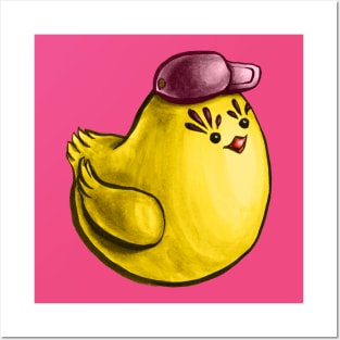 Cute Chicken With Hat Funny Cartoon Posters and Art